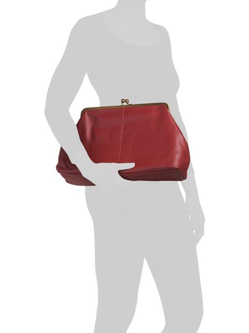 AMERICAN LEATHER CO. Leather Grace Oversized Kiss Lock Clutch - Picture 4 of 4